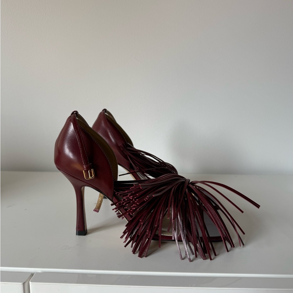 Bottega Veneta bordeaux fringe heel - Picture 2 of 4
